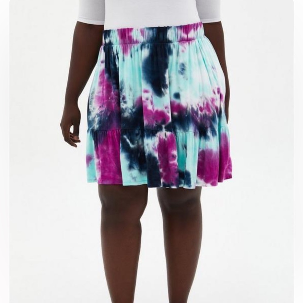 Torrid 10 00x Tie-Dye Super Soft Tiered Mini Circle Skirt NWT